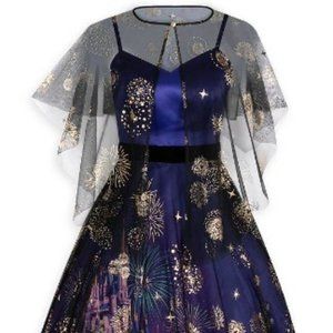 Disney World 50th Anniversary Cinderella Castle Fireworks Dress Earidescent USED